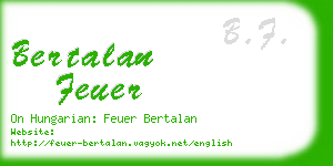 bertalan feuer business card